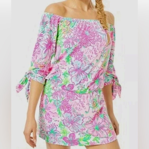 Lilly Pulitzer Pants - Lilly Pulitzer LANA SKORT OFF SHOULDER ROMPER; Size XS